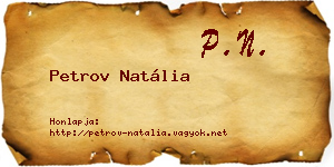Petrov Natália névjegykártya